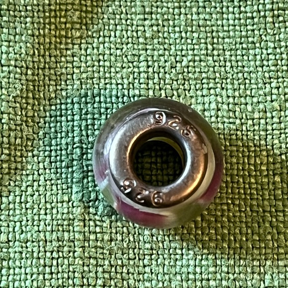 COPY - Pandora Murano glass charm in green with a pink and white swirl pattern,… - Picture 4 of 6